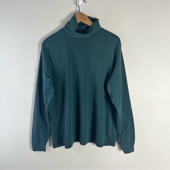L.L. Bean Tops - L.L. Bean Forest Green Women's Turtleneck Long Sleeve Top Size XL Cotton Blend